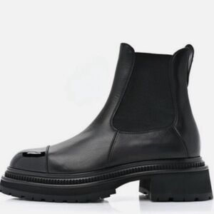 CHANEL Black Ankle Chealsea Boots